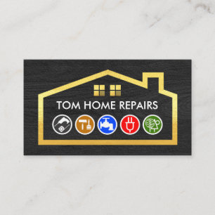 Handyman Tools Gold Building Frame Business Card