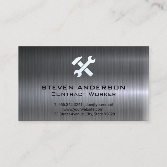 Handyman Tools | Hammer Wrench | Metallic  Business Card (Front)