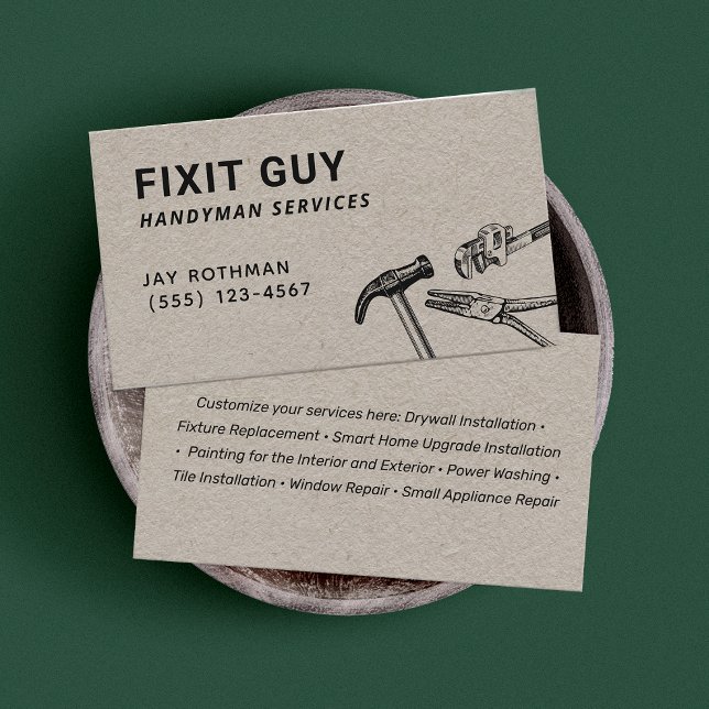 Handyman Tools, Home Improvement Kraft Business Ca Card (Creator Uploaded)