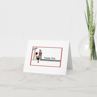 Handyman Tools Letterpress Thank You Card