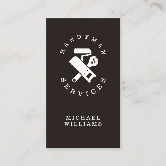 Handyman tools logo  business card (Front)