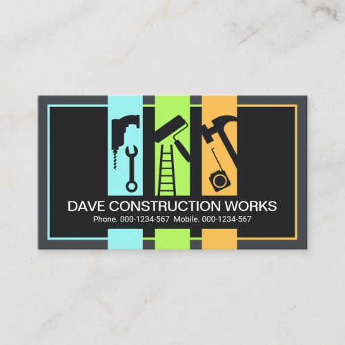 Handyman Tools Panel Frame Contractor Business Card