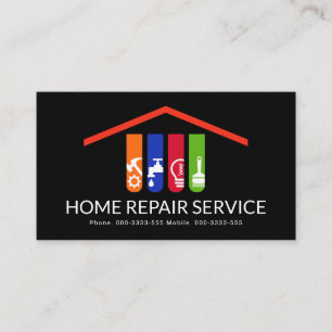 Handyman Tools Rooftop Building Business Card
