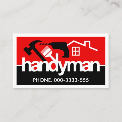 Handyman Tools Silhouette Border Business Card