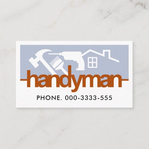 Handyman Tools Silhouette Frame Business Card