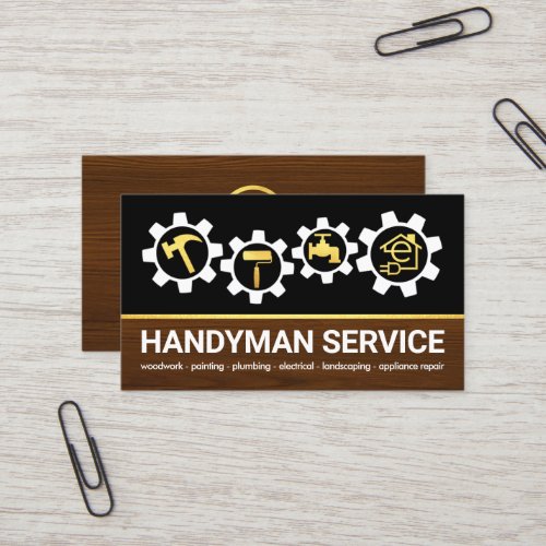 Handyman Tools Sprocket Home Repair Business Card