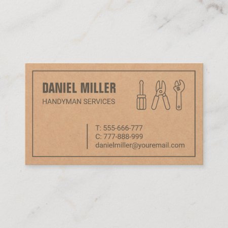 Handyman Tools Texture Business Card