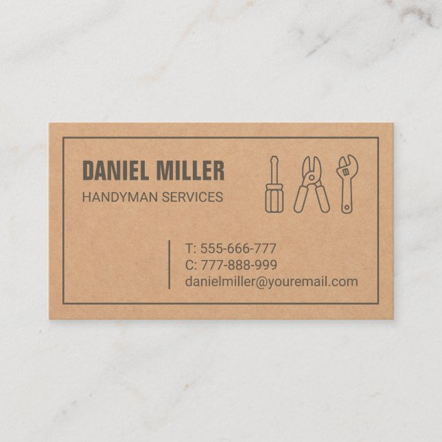Handyman Tools Texture Business Card (Front)