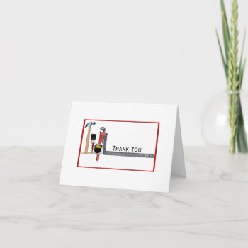Handyman Tools Thank You Card by BeSeenBranding at Zazzle