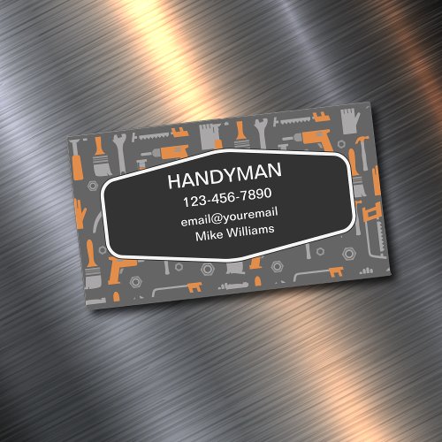 Handyman Tools Theme Magnetic Business Cards