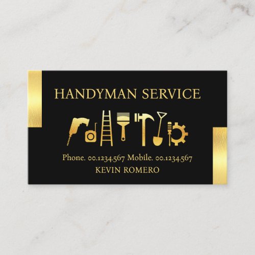 Handyman Tools With Gold Tabs Business Card