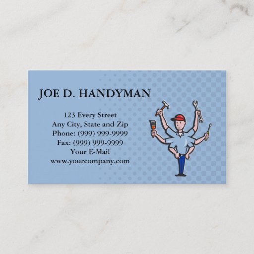 Customizable Handyman Tradesman Carpenter Mechanic Plumber Cart Business Card Templates