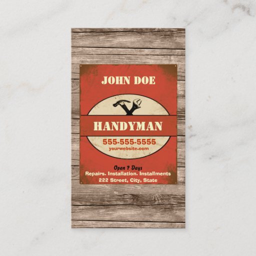 Customizable Handyman Vintage Business Card