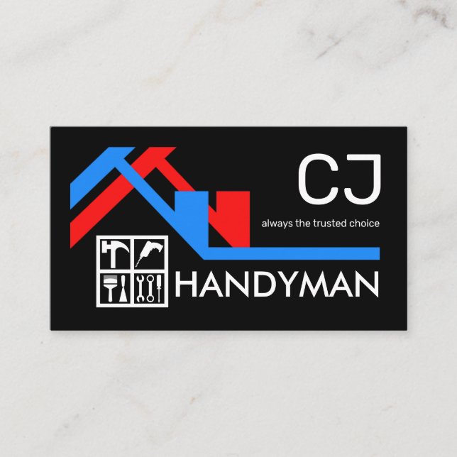Handyman Window Frame Building Repairs Business Card (Front)