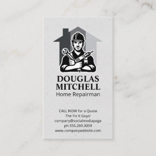 Handyman with Hand Tools Home Repairs Business Card