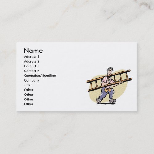 Handyman With Ladder Business Card Templates