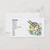 Handyman With Ladder Business Card (Front/Back)