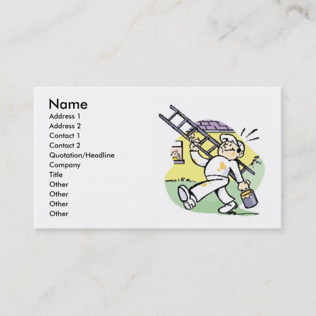 Handyman With Ladder Business Card (Front)