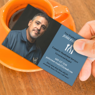 Handyman with Photo Business Card Template