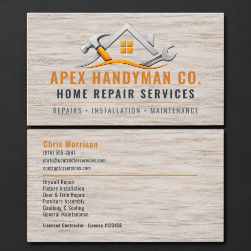 Handyman Wood Professional Business Card