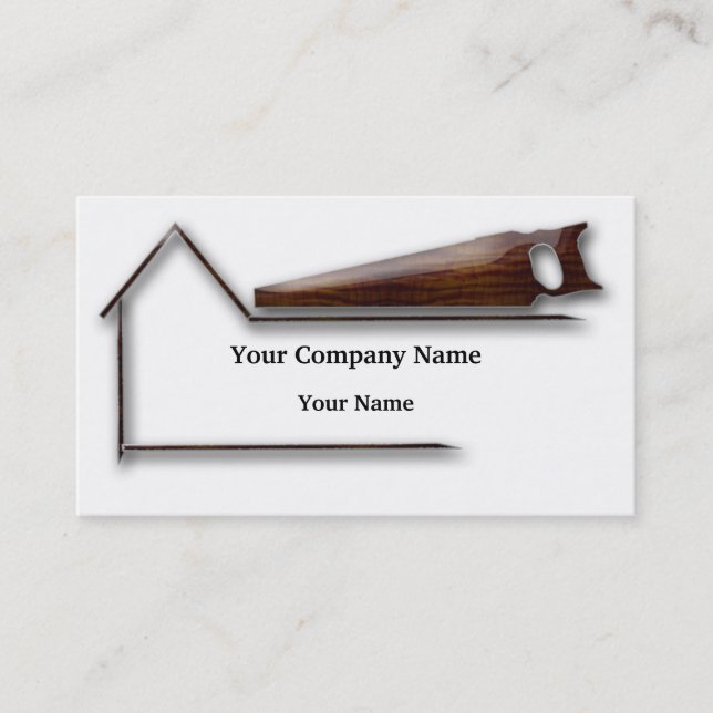 Handyman Wood Saw Business Card (Front)