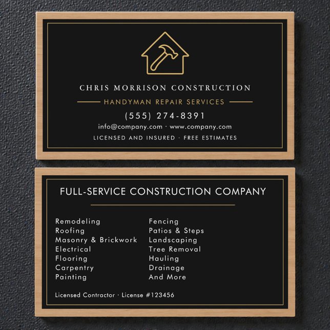 Handyman Wood Texture Business Card (Creator Uploaded)