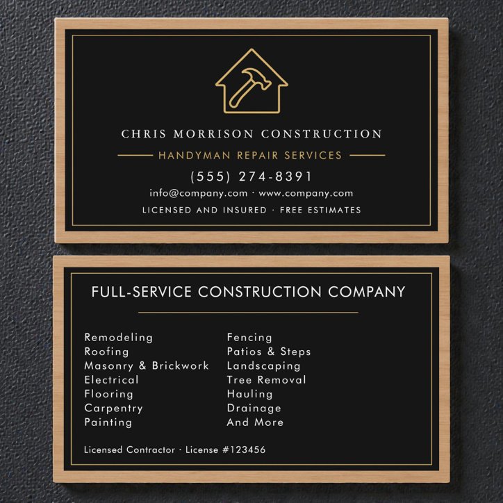 Handyman Wood Texture Business Card
