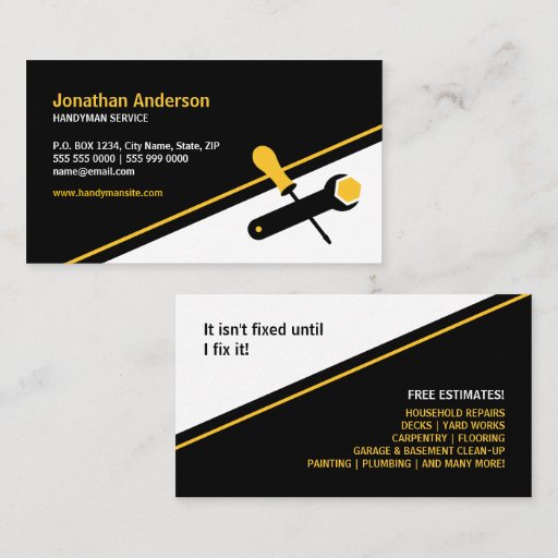 Customizable Handyman Working Tools business card