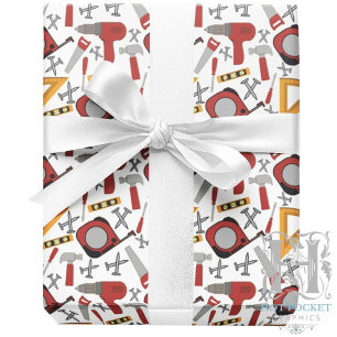 Handyman Wrapping Paper in Red