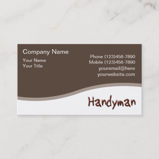 Customizable Handyyman Business Cards