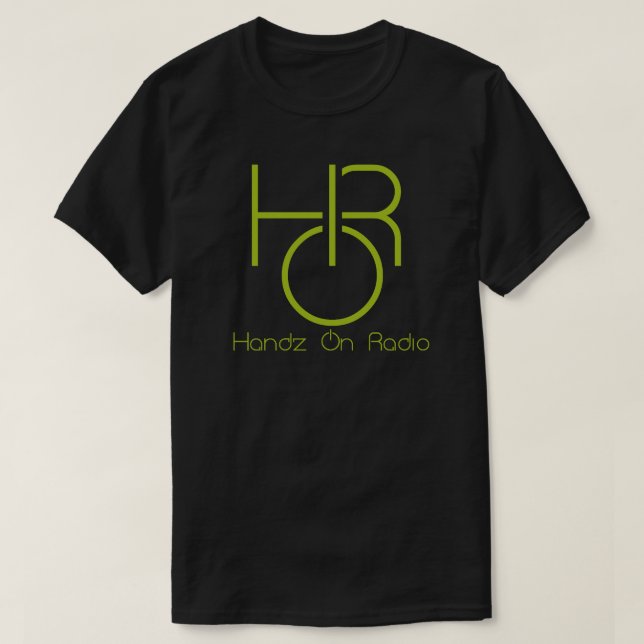 Handz On Radio Logo Black Tee with text (Design Front)