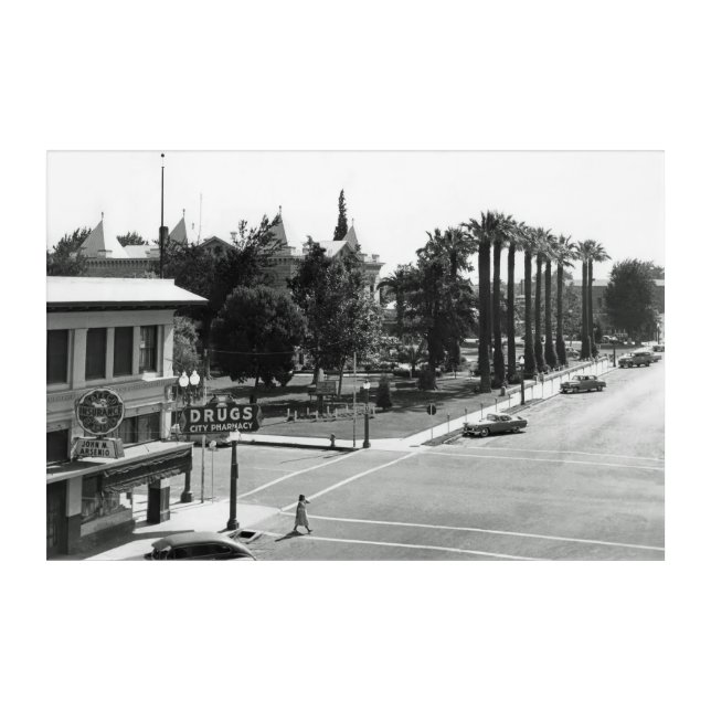 HANFORD, CALIFORNIA. EAST ON 8TH ST FROM IRWIN. ACRYLIC PRINT (Front)