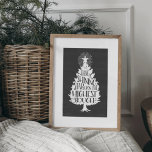 Hang a Shining Star Quote | Art Print<br><div class="desc">Have yourself a merry little Christmas with this festive design! Features a bountiful Christmas tree with "hang a shining star upon the highest bough" inscribed inside,  on a brushed gray chalkboard background.  Coordinating items,  including Christmas cards,  available in our shop!</div>