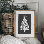 Hang a Shining Star Quote | Art Print<br><div class="desc">Have yourself a merry little Christmas with this festive design! Features a bountiful Christmas tree with "hang a shining star upon the highest bough" inscribed inside, on a brushed gray chalkboard background. Coordinating items, including Christmas cards, available in our shop!</div>