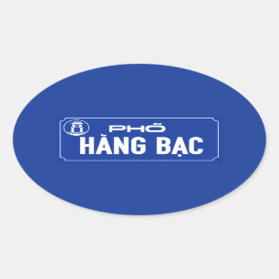 Hang Bac Street, Street Sign, Vietnam Oval Sticker