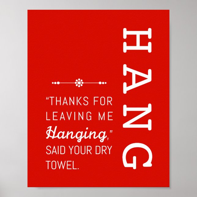 Hang | Bathroom Rules Poster Art Print 8x10 (Front)