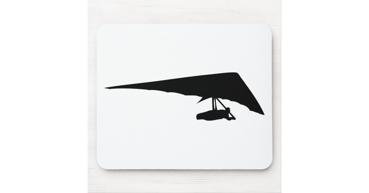 knal hengel Mevrouw hang glider black icon mouse pad | Zazzle.com