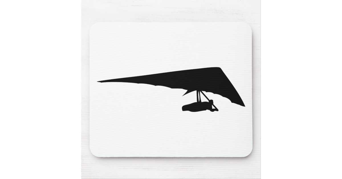 hang glider black icon mouse pad | Zazzle