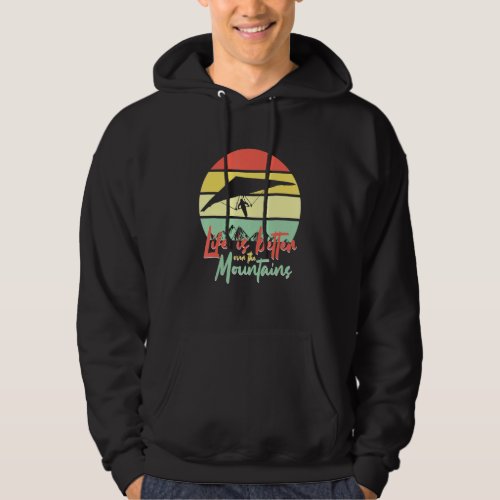 Hang Glider Saying Retro Sunset For Delta Glider Hoodie