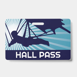 Hang Glider Teacher Hall Pass Badge