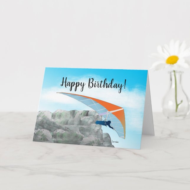 Hang Gliding Birthday Card (Small Plant)