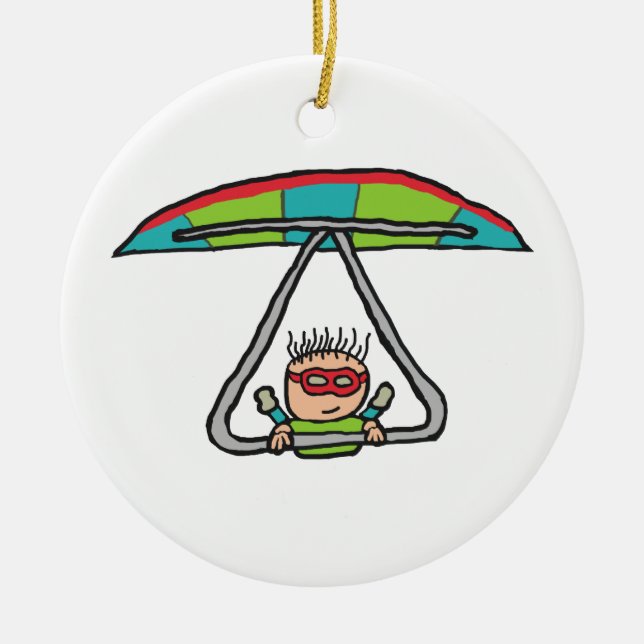 Hang Gliding Ceramic Ornament (Front)