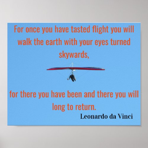 Hang Gliding Da Vinci Hanglider Poster