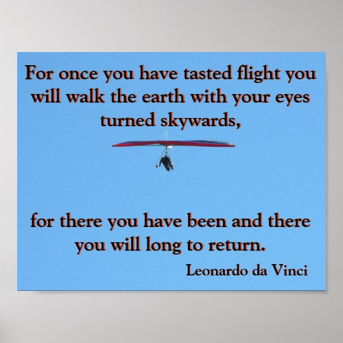 Hang Gliding Da Vinci Poster