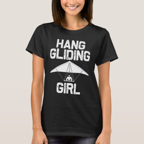 Hang Gliding Girls Kids Hang Glider Pilot Flyers T_Shirt