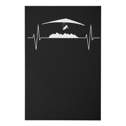 Hang Gliding Hang Glider EKG Heartbeat Gift Faux Canvas Print
