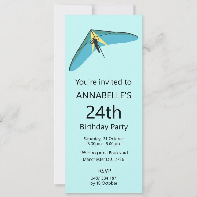 Hang Gliding Invitation (Front)