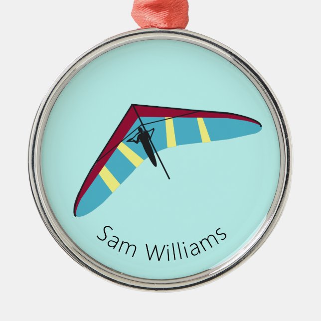 Hang Gliding Metal Ornament (Front)