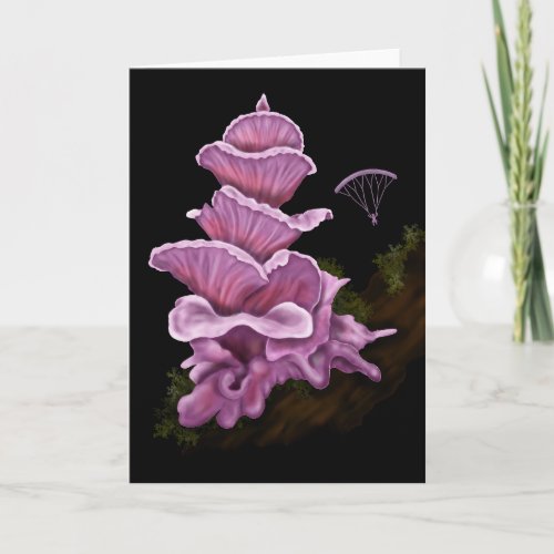 Hang Gliding off Pink Pagoda Mushroom Card