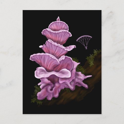 Hang Gliding off Pink Pagoda Mushroom Postcard